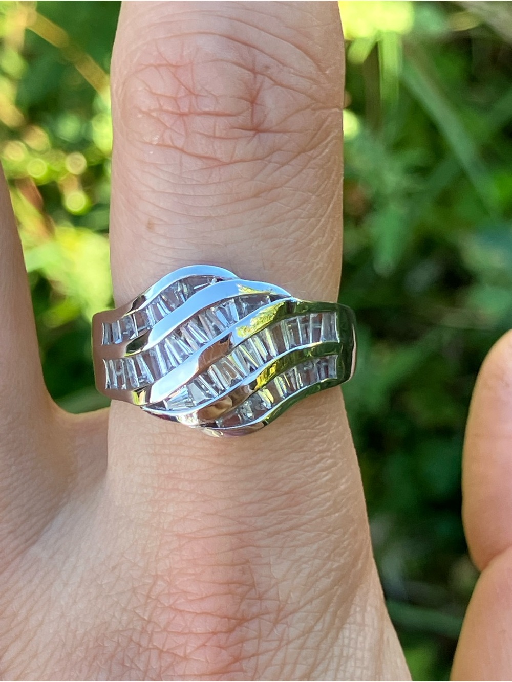 Natural White Topaz Sterling Silver Ring Size 8